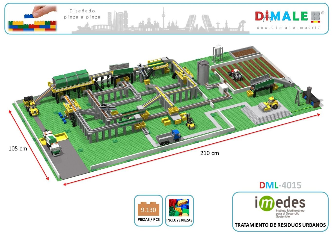 Urban waste treatment model made with lego parts